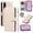 Beige, variant on For Samsung Galaxy A37 5G Wallet Grid Texture Magnetic Flip Cover Card Holder & Bills Slot, Soft PU Leather Magnetic For Women Wallet Case With Detachable Shoulder Strap And Wrist Strap,Beige