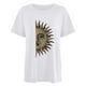 thumbnail image 4 of XZNGL Womens Fashion Casual Sun Moon Skull Print Round Neck Short Sleeve Top T-shirt, 4 of 9