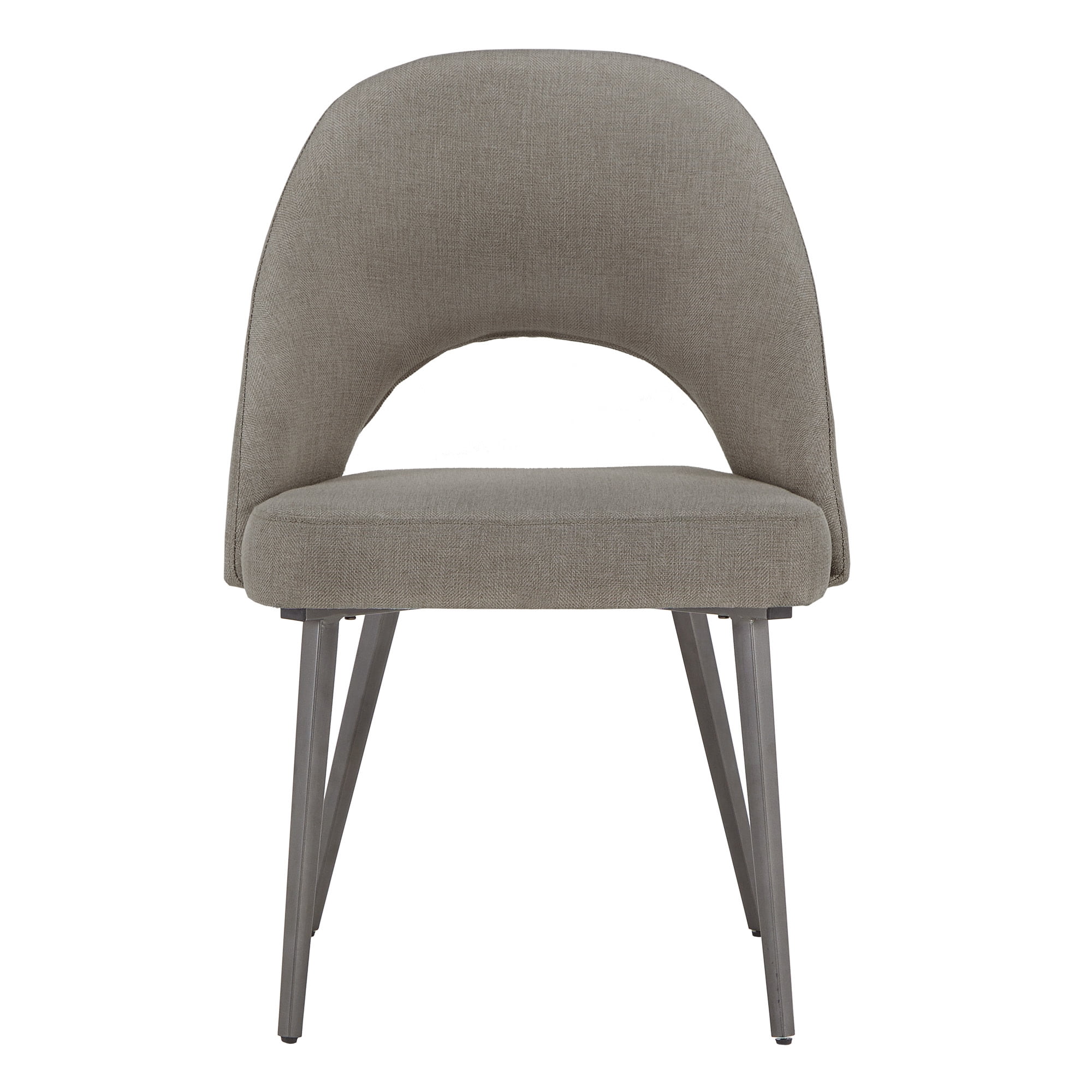 Weston Home Brando Upholstered Dining Chairs with Black Legs, Set of 2, Dark Gray