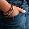 thumbnail image 3 of Handmade PRIDE Bracelet - Celebrate Love and Equality | LGBTQ+ Rainbow Pride Flag Jewelry | Gay Lesbian Bisexual Transgender Bracelet | Adjustable Wristband for Women and Men (Rainbow), 3 of 6