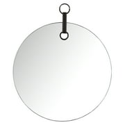 Mirrorize.ca, 19" DIA Elegant Frameless Plain Round Mirror | Black Silver No Frame Circle Hanging Modern Industrial Metal Designer Wall Mirrors for Bathroom Entryway Bedroom Silver Accent