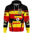 thumbnail image 3 of Sudadera con cremallera y estampado 3D de la bandera de Uganda para hombres y mujeres, sudaderas con capucha de país africano, sudaderas casuales holgadas de manga larga para la calle, 3 of 5