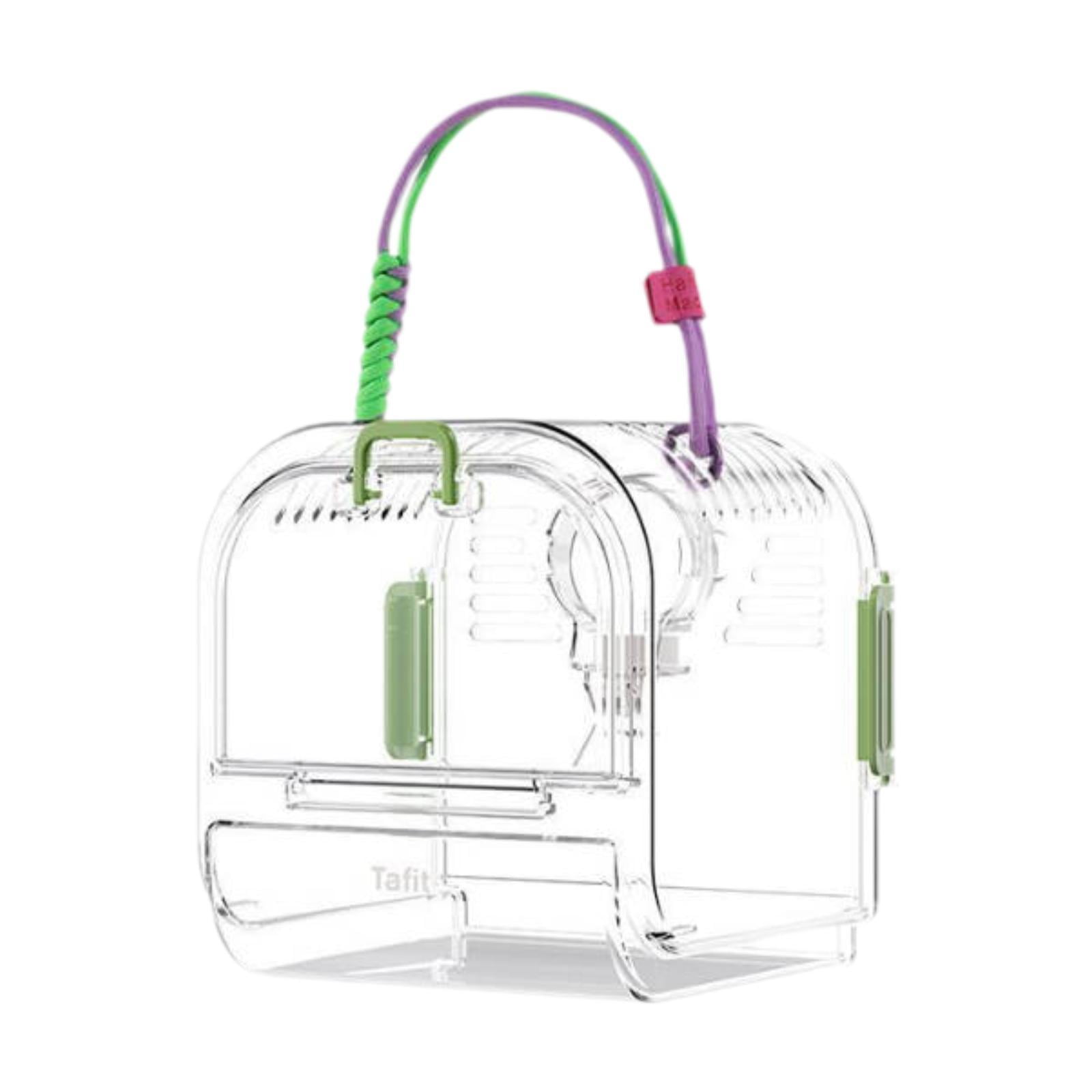 Serenable Small Animal Carrier Cage Breathable Transport Crate for Gerbils Mice Ferret green