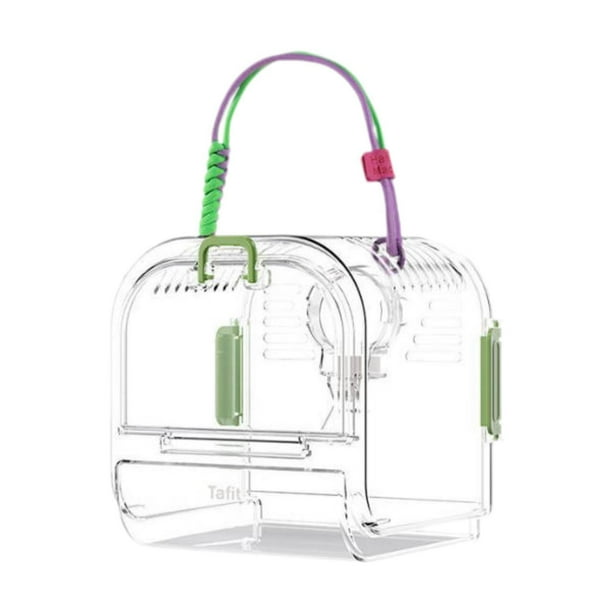 Jaula de transporte para animales pequeños, jaula de viaje para hámster, caja de transporte, estuche de transporte para mascotas pequeñas, chinchillas verde