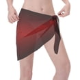 thumbnail image 3 of Kll Red Geometric Print Women'S Sarong Coverups Short Bathing Suit Wrap Skirt Beach Wrap Swimsuit Cover Ups, 3 of 7
