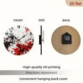 thumbnail image 7 of 2D Flat 1pc 10Inch Wooden 1pc Modern Abstract Painting Wall Clock - Red, Black, Gray, White, and Golden Accent - Non-Ticking Silent Operation - Minimalist Decor for Living Room, Bedroom, Office, 7 of 7