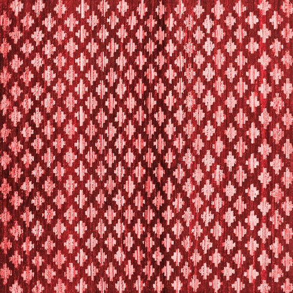 Ahgly Company Indoor Square Abstract Red Contemporary Area Rugs, 8' Square