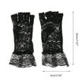 thumbnail image 3 of Unique Bargains 1 Pair Sunblock Fingerless Gloves Half Finger Lace Floral Sun Block Driving Gloves for Women Black, 3 of 5