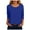 Dark Blue, variant on GEWSEY 3/4 Length Sleeve Womens Tops Casual Loose Fit Crewneck T Shirts Cute Solid Three Quarter Length Tunic Tops (Army Green, 3XL)