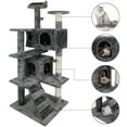 thumbnail image 4 of ZenStyle 53" Height Cat Tree Scratching Post Condo Tower Playhouse With Cave & Ladders, Dark Gray, 4 of 9