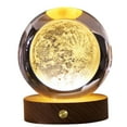 thumbnail image 2 of 3D Crystal Ball Night Light Rechargeable Battery Soft Light Multifunction Crystal Ball Lamp with Wooden Base for Home Bedroom, 2 of 7