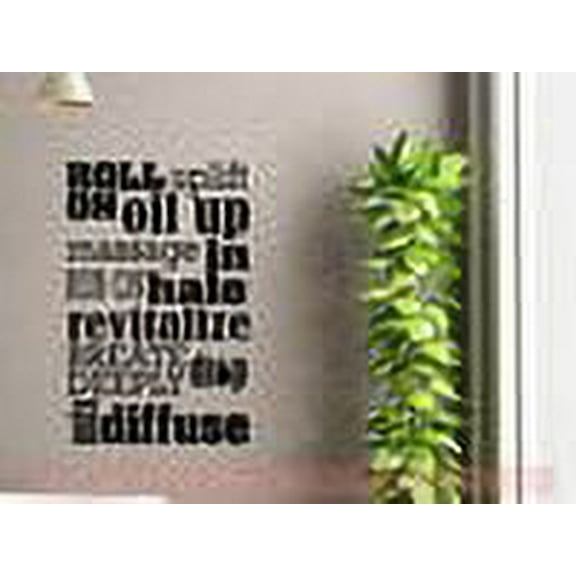 Essential Oil Uses Wall Words Decal for your EO Display Vinyl Sticker, Black 23x15-Inch