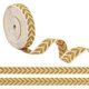 thumbnail image 1 of Cinta de jacquard con hojas de vara de oro de aproximadamente 10,5 yardas (9,6 m), 25 mm de ancho, estilo étnico, cinta de polialgodón, banda tejida bordada., 1 of 9