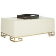 thumbnail image 3 of SAFAVIEH Julian Faux Ostrich Tray Ottoman/Coffee Table, Creme/Gold, 3 of 8
