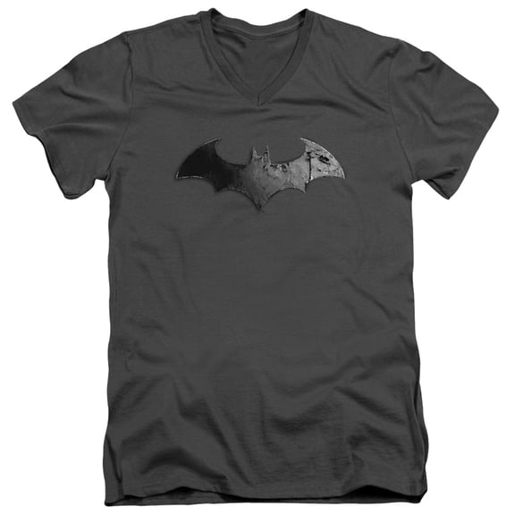 Arkham City - Bat Logo - Slim Fit V Neck Shirt - Small