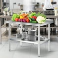 thumbnail image 1 of 48x24 Inch Commercial Stainless Steel Prep Table with Backsplash - Heavy Duty Kitchen Workstation 660lb Capacity, Adjustable Shelf & 4 Locking Casters for Restaurant Food Prep, 1 of 7
