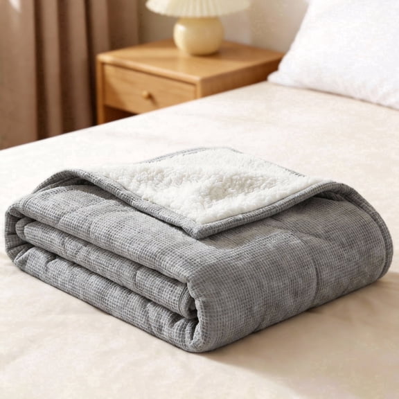 SIGOODS Grey Full Size Weighted Blanket (48” x 72”) – 15 lbs