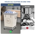 thumbnail image 3 of STORAGE MANIAC Cesto de lavandería comercial con marco de acero resistente, carrito de cesta de lavandería industrial de 160 L con ruedas para hotel, hogar, cuarto de lavado, 17.72 pulgadas de largo x, 3 of 5