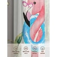 thumbnail image 3 of Summer Pink Flamingo Sheer Curtains for Living Room Bedroom Beach Tropical Palm Leaves Sheer Curtains 54 Inch Long 2 Panels Set Light Filtering Curtain Window Treatments Drapes for Dining Room, 3 of 6