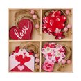 thumbnail image 2 of 4 Grids Box Set Valentine's Day Hanging Decorations 2026, Pink Romantic Love Theme Valentines Decor, Wooden Hanging Home Atmosphere Decoration, Valentines Day Decorations for The Home, Wall, Door, 2 of 4