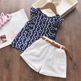 thumbnail image 2 of Xudanell Toddler Clothes for Girls Patchwork Floral Shorts Sleeveless Girls Clothes 2pcs Blouse Clothes for Teen Girls White 6-7 Years, 2 of 8