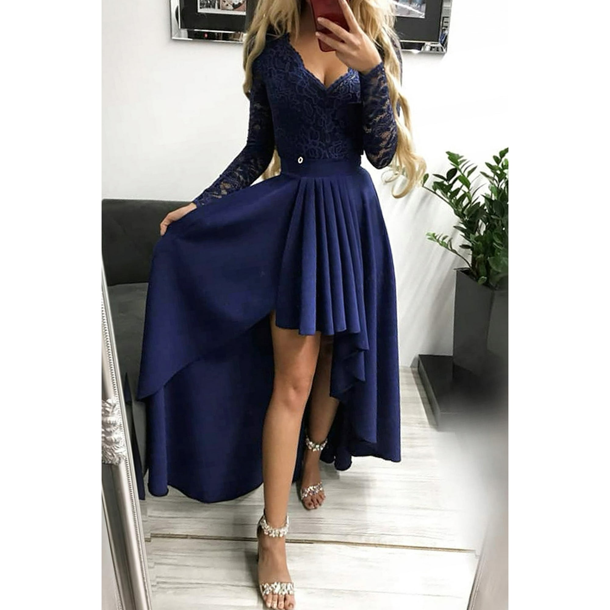 Blue lace occasion dress deals