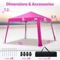thumbnail image 6 of Quictent 10x10 FT Pop Up Canopy, Portable Instant Shelter with Adjustable Height, Outdoor Sun Shade for Beach and Sporting Events, UV Protection & Waterproof, Pink, 6 of 7