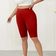 thumbnail image 4 of Tumotour Yoga Shorts For Women Plus Size Yoga Shorts Solid Color Lace Elastic High Waisted Running Workout Gym Shorts Sports Shorts, 4 of 9