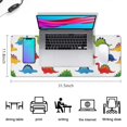thumbnail image 5 of Long Mouse Pads for Desk,Colorful Dinosaurs Pattern Desk Mats on Top Of Desks, Desk Mouse Pad Extra Large with 3mm Non-Slip Base and Stitched Edge for Gaming,Office,Work,Home 31.5"x11.8", 5 of 6