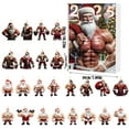 thumbnail image 3 of 2025 Funny Muscular Old Man Christmas Advent Calendar 24 Days of Christmas Advent Calendar Christmas Tree Hanging Ornaments 2D Santa Countdown Calendar Christmas Decoration for Home Party, 3 of 9
