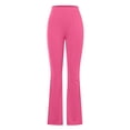 thumbnail image 5 of QLEICOM Womens Slacks Women's Wrinkle Free Relaxed Fit Straight Leg Pants Slim High Elastic Waist Solid Sports Yoga Flare Pants Work Cargo Casual Pants Wide Leg Pants Relaxed Fit Trousers Hot Pink XL, 5 of 7