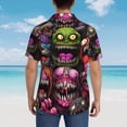 thumbnail image 4 of Pofeuu Monstrous Cartoon Characters Print Hawaiian Shirt for Men Sleeves Casual Button Down Summer Beach Dress Shirts T-Shirts,XX-Large, 4 of 7