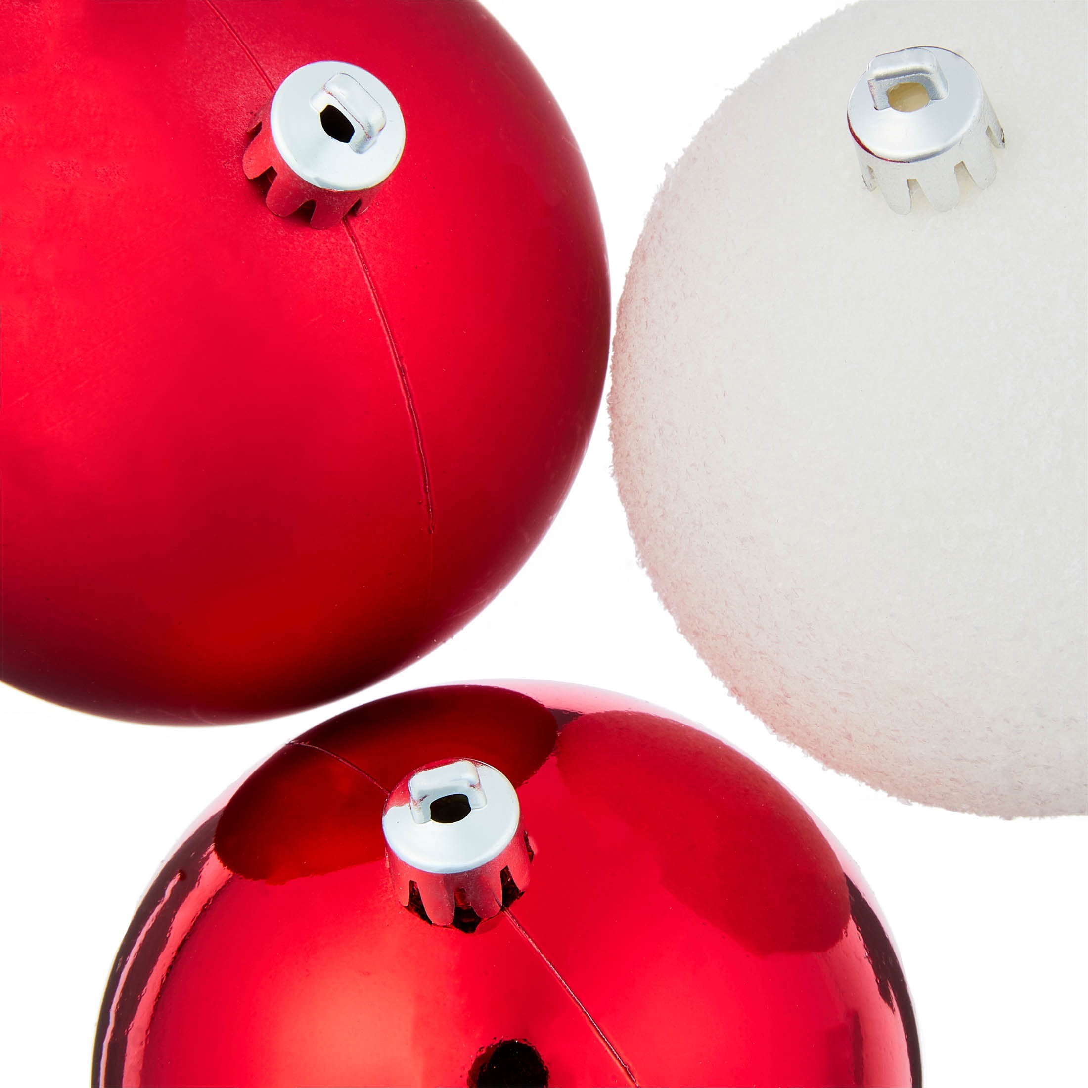 8-Count Red and White Ball Shatterproof Christmas Ornaments, 4.5", by Holiday Time