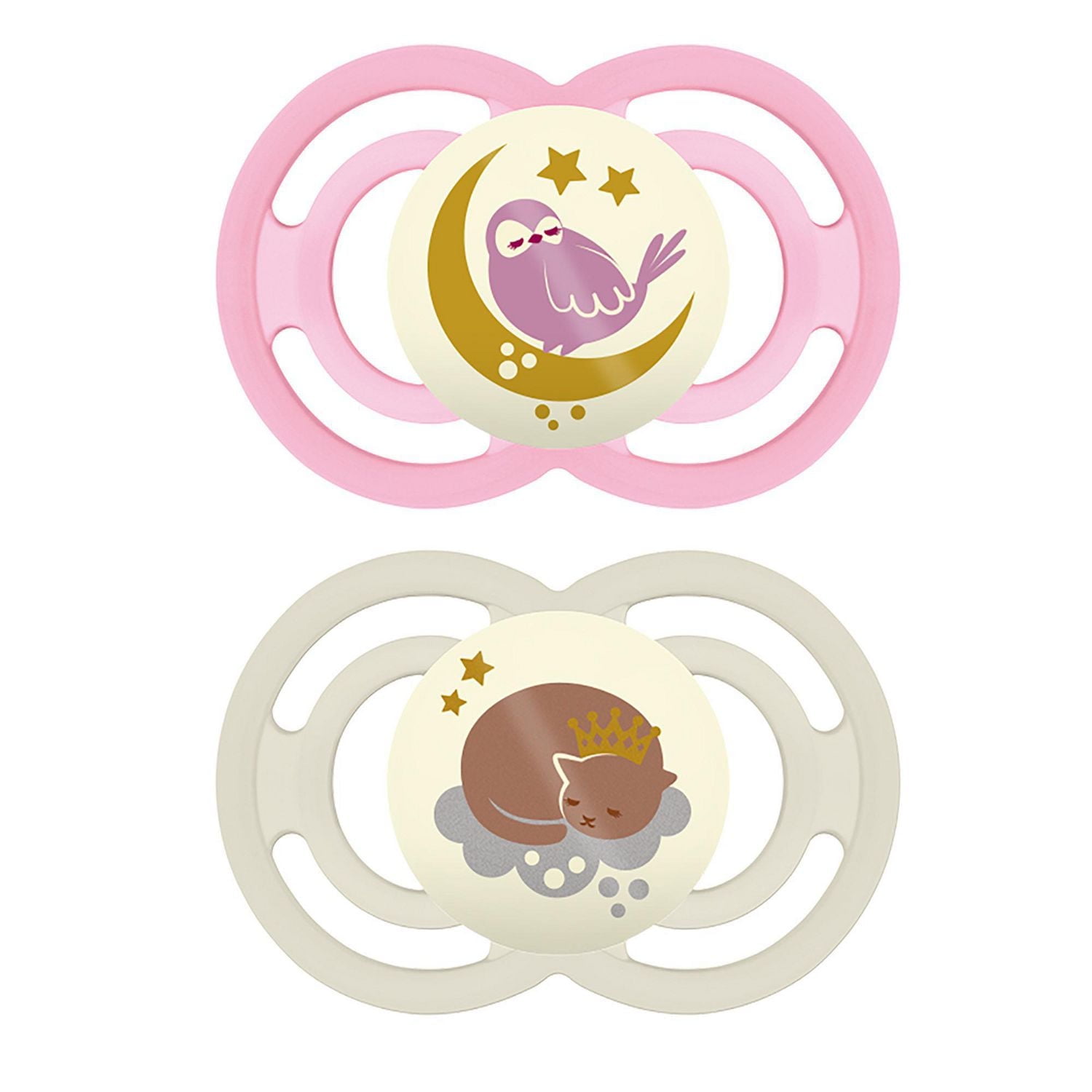 MAM Perfect Night Pacifiers, Glow in the Dark Pacifiers (2 pack,