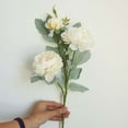 thumbnail image 1 of Flor Artificial de Rosa Occidental, Decoración de Boda de Peonía, Macarrón de Peonía Blanca, 1 of 2