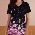 thumbnail image 5 of Fmbrln Scrubs Tops for Women Short Sleeve V Neck Floral Print Nursing Uniform with Pockets Casual Lightweight Workwear, 5 of 5