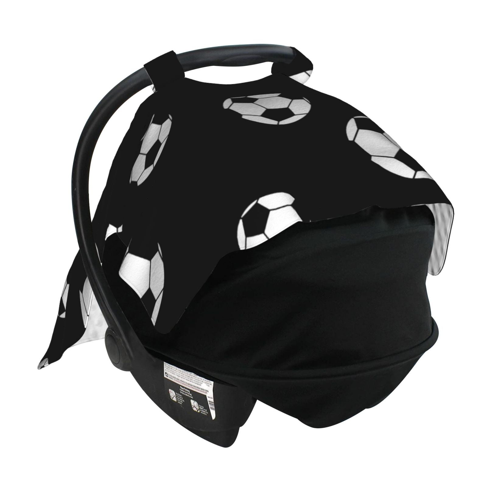 Car Seat Cover Baby - Cute soccer balls black Breathable Infant Car Seat Cover for Baby Carseat, Lightweight Comfort Baby Essentials Must Haves Newborn Stuff for Girl Boy