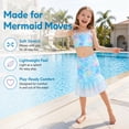 thumbnail image 2 of Girls 3-Piece Mermaid Ruffled Bikini Swimsuit Set Fish Tail Skirt Bottom Bathing Suit Bikini Swimwear for Kids Girls 3-8 Years Beach Pool Party, 2 of 10