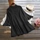 thumbnail image 4 of Tops de Mujer Elegantes Blusas Casuales Camisas de Moda Camiseta de Color Sólido Manga de Trompeta Manga Corta Cuello en V Odeerbi  ODB168698, 4 of 9