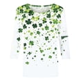 thumbnail image 3 of St Patricks Day Shirt Women,3/4 Sleeve Shirts Cute Shamrock Print Tees Blouses Casual Plus Size Basic Lucky Tops, 3 of 5