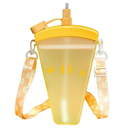 

ruhuadgb 320ML Water Bottle Popsicles Shape Fruit Print Easy to Carry Ice Cream Water Bottle with Straw for Outdoor