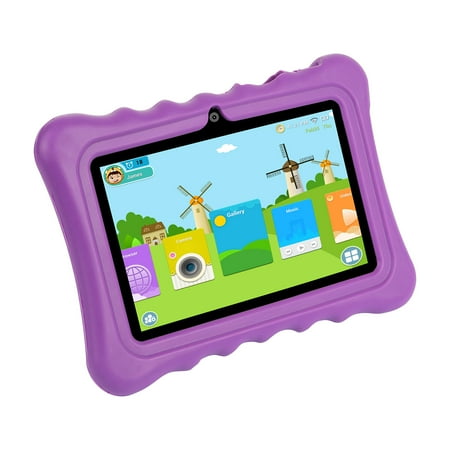 Imountek Shock-Resistant Silicone Snap-on Case with Stand for 7” Tablets, Fits for DX760, MX790, EX756 and More, Purple
