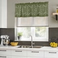 thumbnail image 4 of 2 Pack Japanese Valances for Windows Bedroom Living Room Window Treatments, Green Rustic Retro Pastoral Floral Leaves Rod Pocket Valance Drapes Short Kitchen Curtains Over Sink 42"x18", 4 of 8
