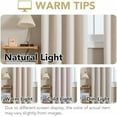 thumbnail image 4 of Linen Curtains 100% Blackout Curtains for Bedroom 63 inch Long Full Light Blocking Nature Linen Blended Window Curtains for Living Room Nickel Grommet (2 Panels, Heathered Natural), 4 of 7