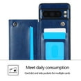 thumbnail image 6 of Designed for Google Pixel 9 Pro XL Wallet Phone Case,With Card Slots,PU Leather Back Folio Flip Kickstand,Double Magnetic Clasp and Durable Shockproof Rugged Anti-fall Phone Case,Darkblue, 6 of 9