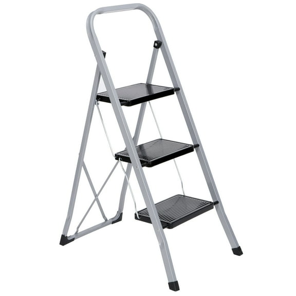 ZENSTYLE, 3-Step Sturdy Steel Folding Step Ladder, 330 LB Maximum Load