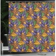 thumbnail image 3 of Ambesonne Floral Shower Curtain, Tropicana Vibes Botany, 69"Wx75"L, Marigold Violet Purple, 3 of 4