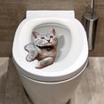 thumbnail image 1 of Cute Cat Sticker Toilet Sticker, 1 of 4