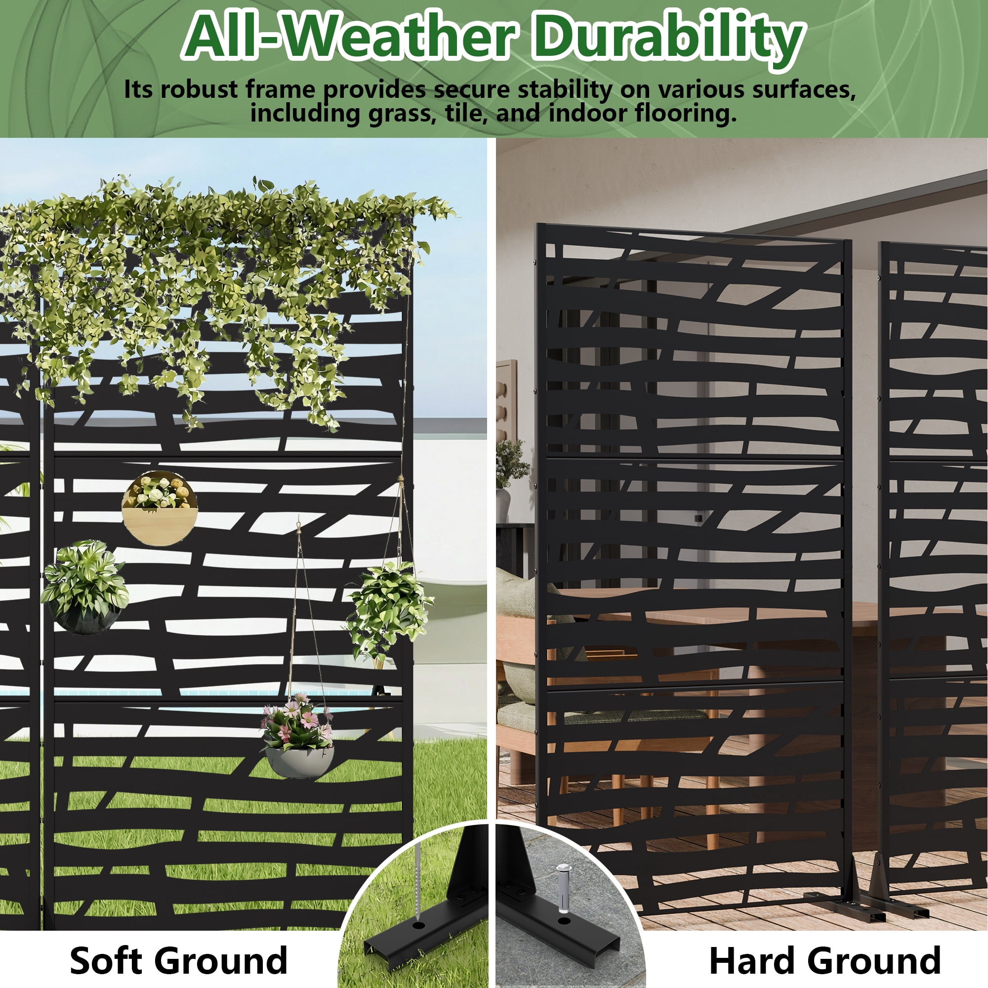 Metal Privacy Screen Fence Panel with Stylish Pattern