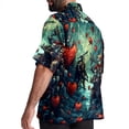 thumbnail image 3 of Love Men's Short Sleeve Poplin Shirt, Casual Printed Beach Button Down Summer Unisex Shirts, 3 of 6